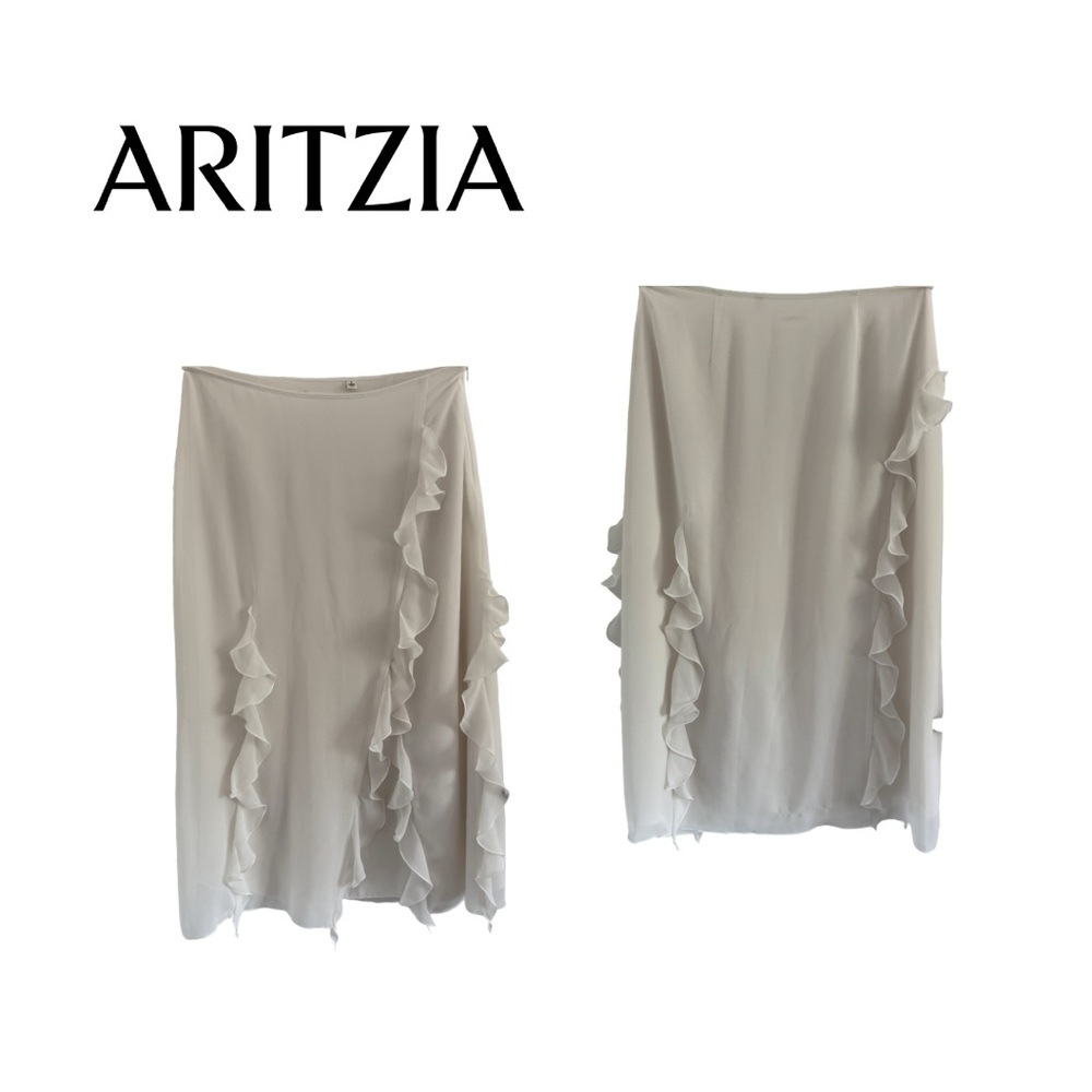 Aritzia Chiffon Ruffle Midi Skirt